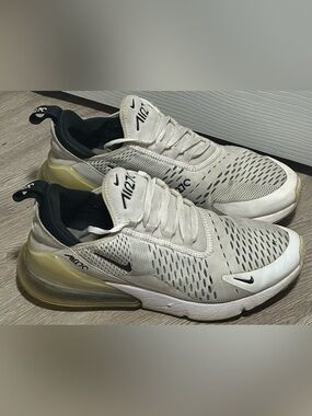 Nike White and Black Air Max 270 Athletic Sneakers